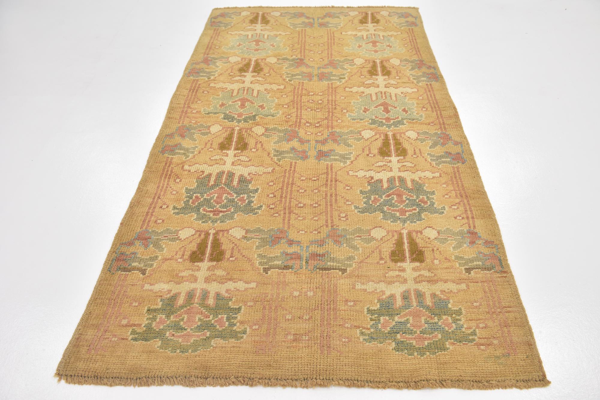4' 5 x 8' 2 Hand Knotted Oushak Wool Runner Rug
