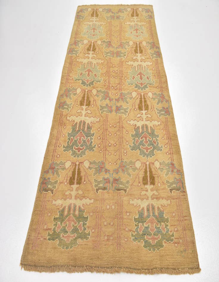 Detail image of 4' 5 x 8' 2  Hand Knotted Oushak Wool Runner Rug