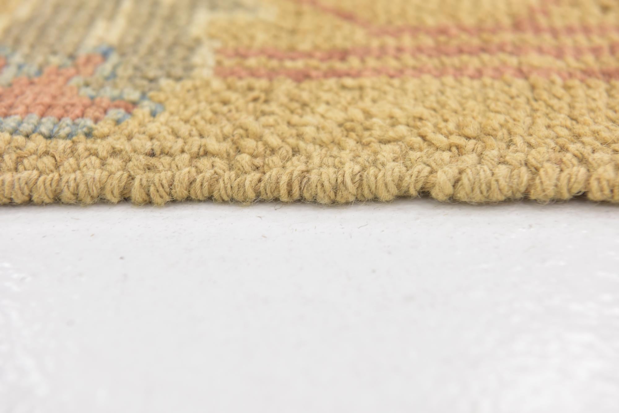 4' 5 x 8' 2 Hand Knotted Oushak Wool Runner Rug