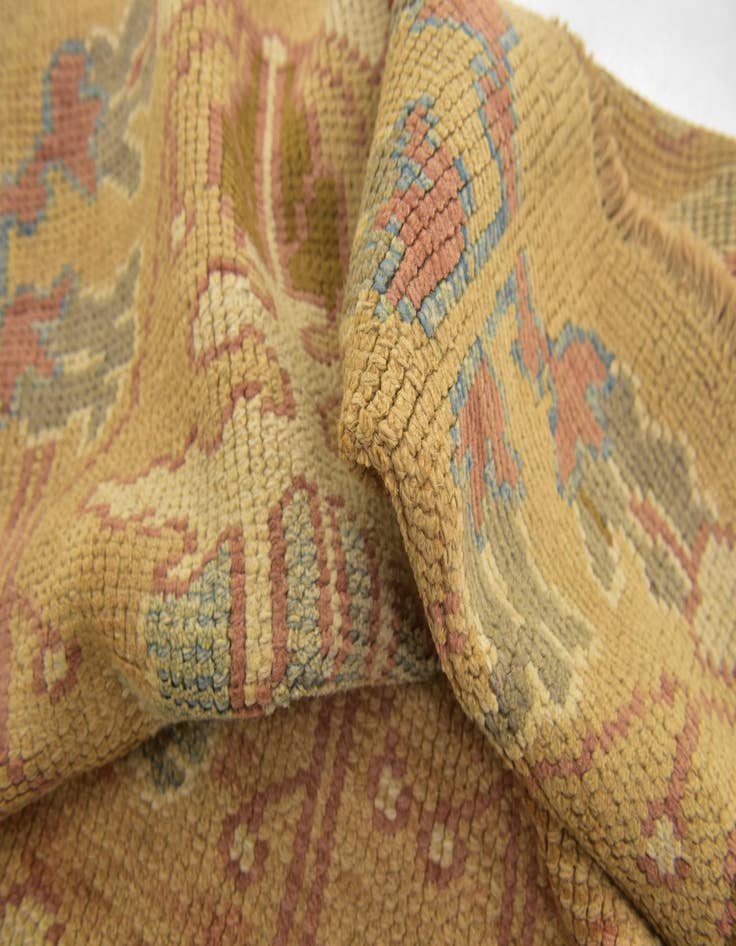 Detail image of 4' 5 x 8' 2  Hand Knotted Oushak Wool Runner Rug