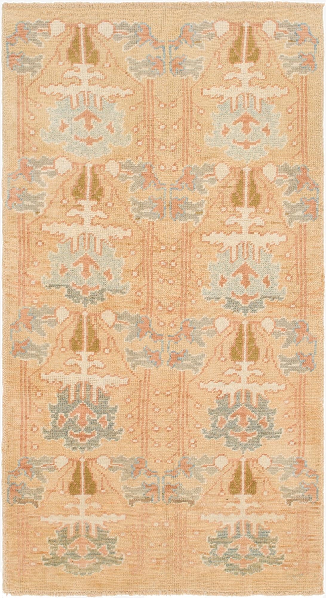4' 5 x 8' 2  Hand Knotted Oushak Wool Runner Rug