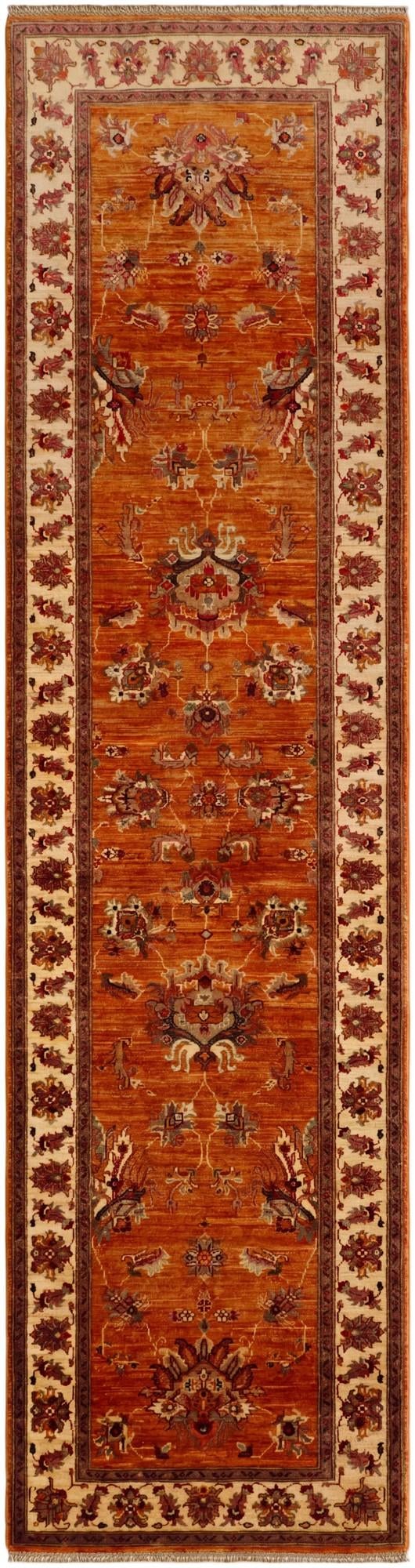 2' 9 x 10' 2 Hand Knotted Peshawar Ziegler Runner Rug