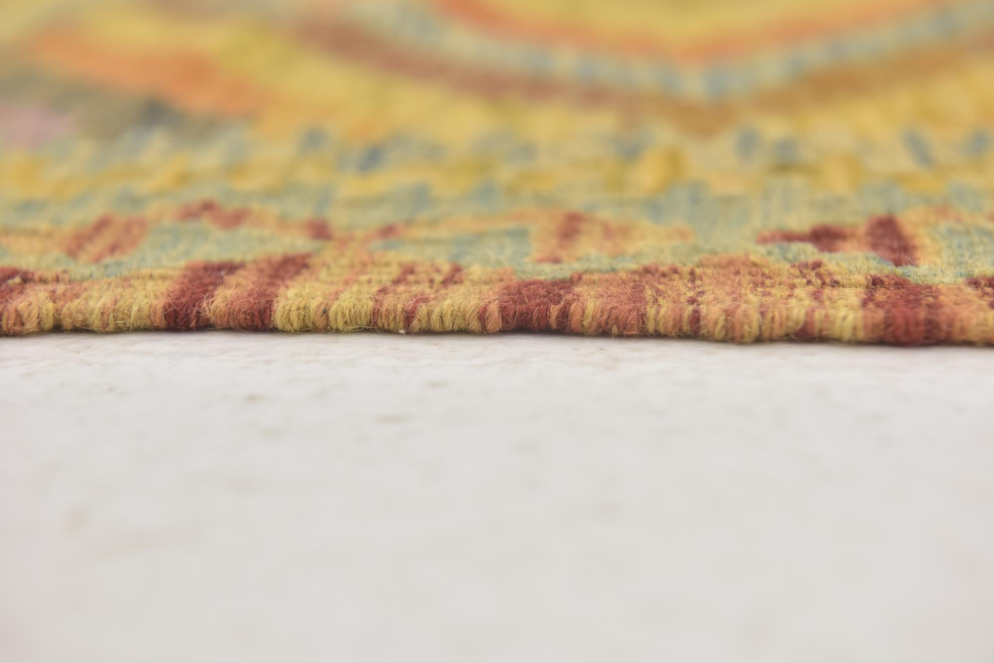 3' x 3' 8 Hand Woven Kilim Maymana Wool Square Rug