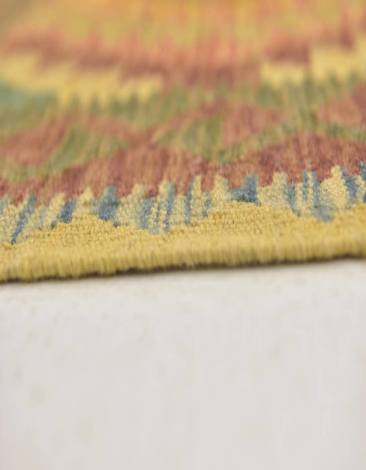 Detail image of 3' 2 x 3' 6  Hand Woven Kilim Maymana Wool Square Rug