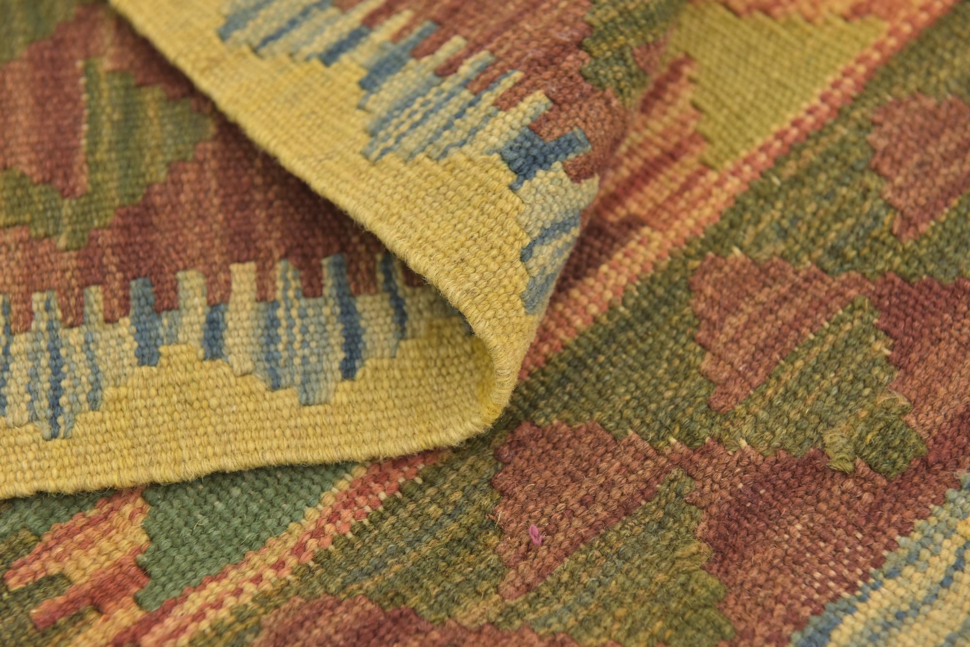 95cm x 105cm Tejido a mano Kilim Maymana Alfombra Lana Cuadrado