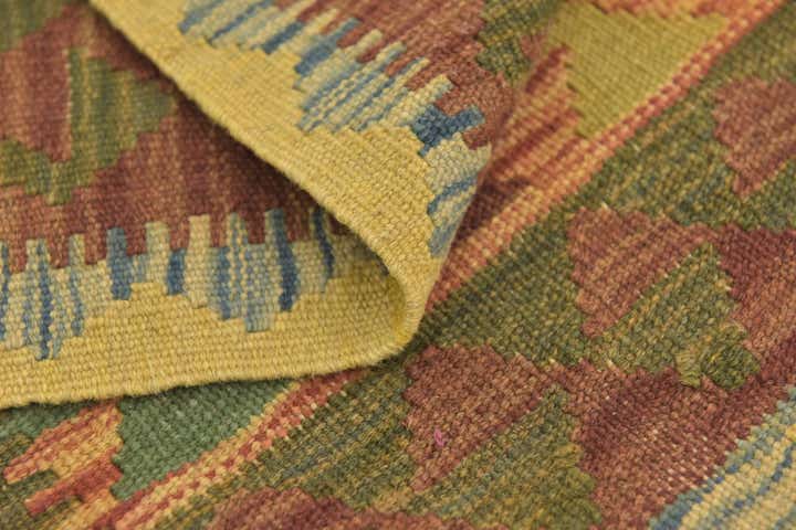 3' 2 x 3' 6 Hand Woven Kilim Maymana Wool Square Rug