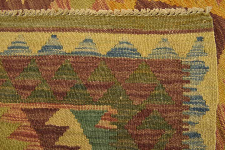 3' 2 x 3' 6 Hand Woven Kilim Maymana Wool Square Rug