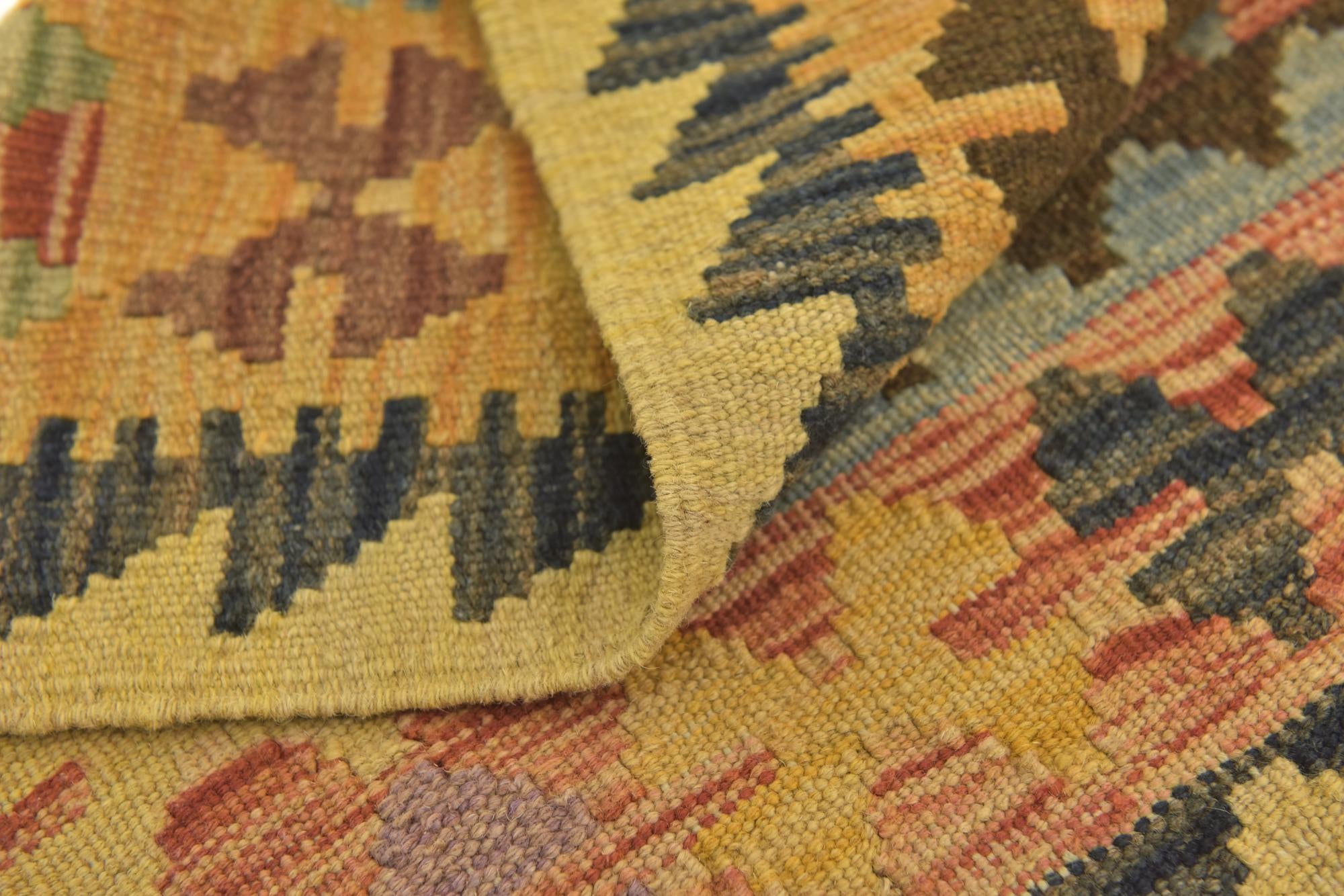 95cm x 100cm Tejido a mano Kilim Maymana Alfombra Lana Cuadrado