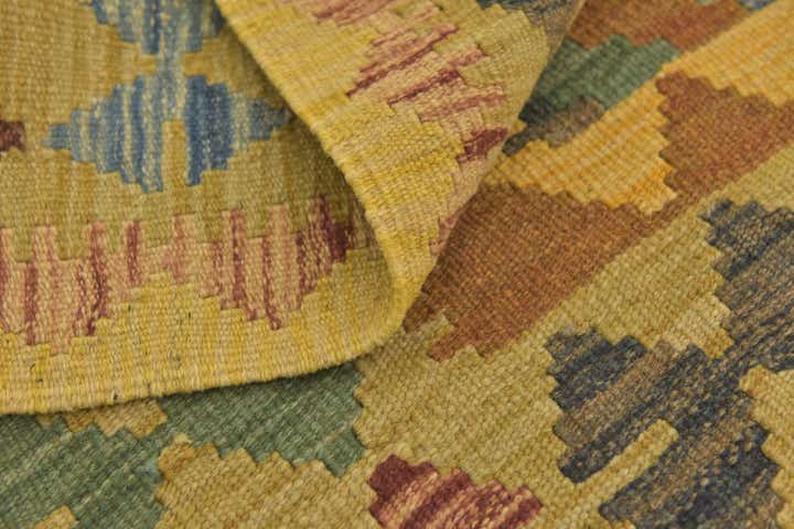 3' 2 x 3' 6 Hand Woven Kilim Maymana Wool Square Rug