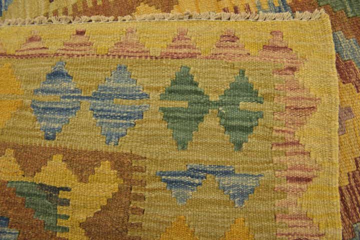 3' 2 x 3' 6 Hand Woven Kilim Maymana Wool Square Rug