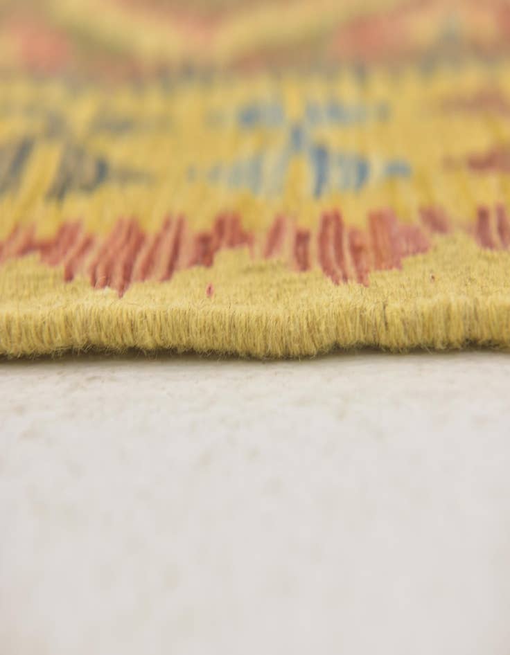 Detail image of 3' 2 x 3' 5  Hand Woven Kilim Maymana Wool Square Rug