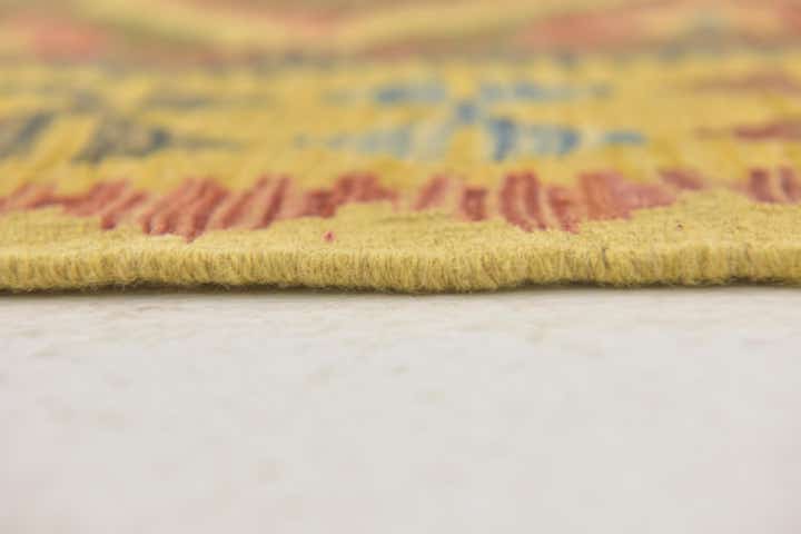 3' 2 x 3' 5 Hand Woven Kilim Maymana Wool Square Rug
