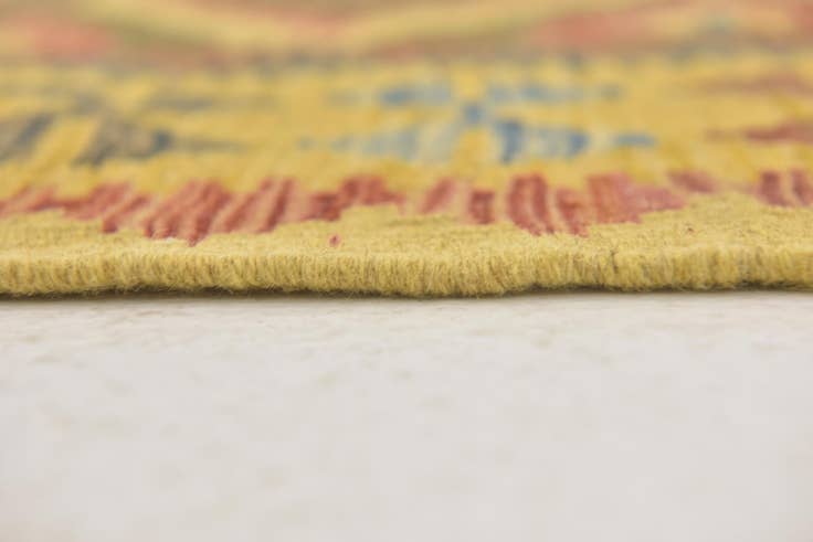 Detail image of 3' 2 x 3' 5 Hand Woven Kilim Maymana Wool Square Rug