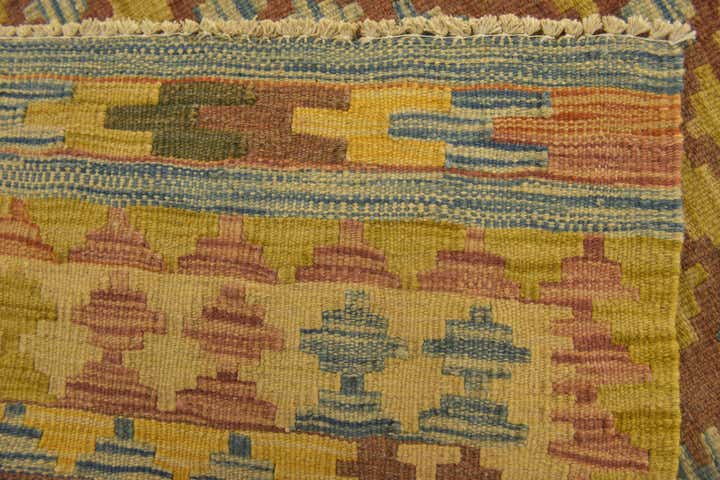 3' 3 x 3' 6 Hand Woven Kilim Maymana Wool Square Rug