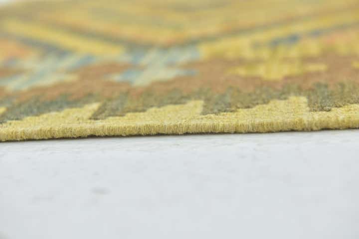 3' 2 x 3' 10 Hand Woven Kilim Maymana Wool Square Rug