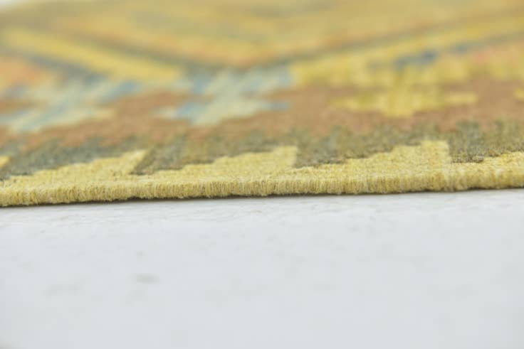 Detail image of 3' 2 x 3' 10 Hand Woven Kilim Maymana Wool Square Rug