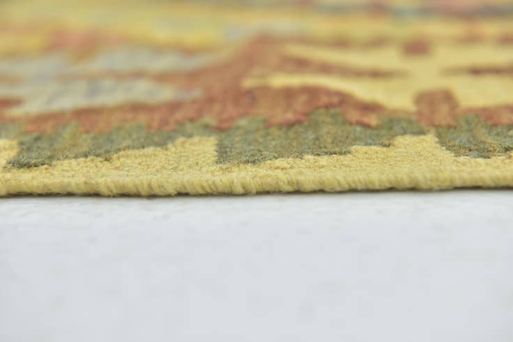 Detail image of 3' 2 x 3' 4 Hand Woven Kilim Maymana Wool Square Rug