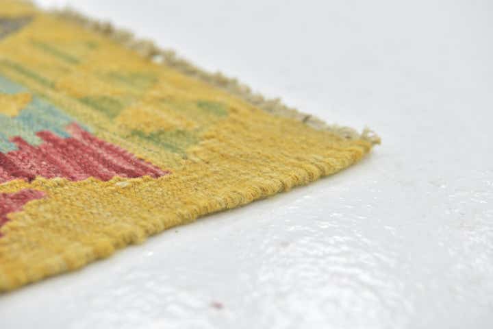 3' x 3' 5 Hand Woven Kilim Maymana Wool Square Rug