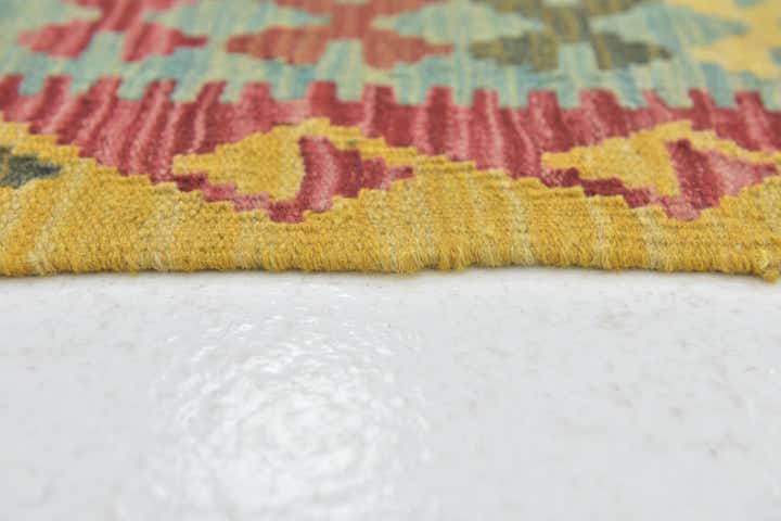 3' x 3' 5 Hand Woven Kilim Maymana Wool Square Rug