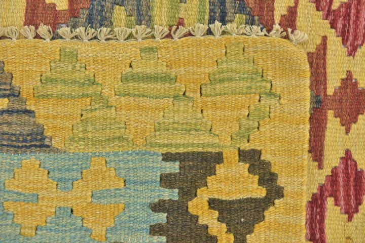 3' x 3' 5 Hand Woven Kilim Maymana Wool Square Rug