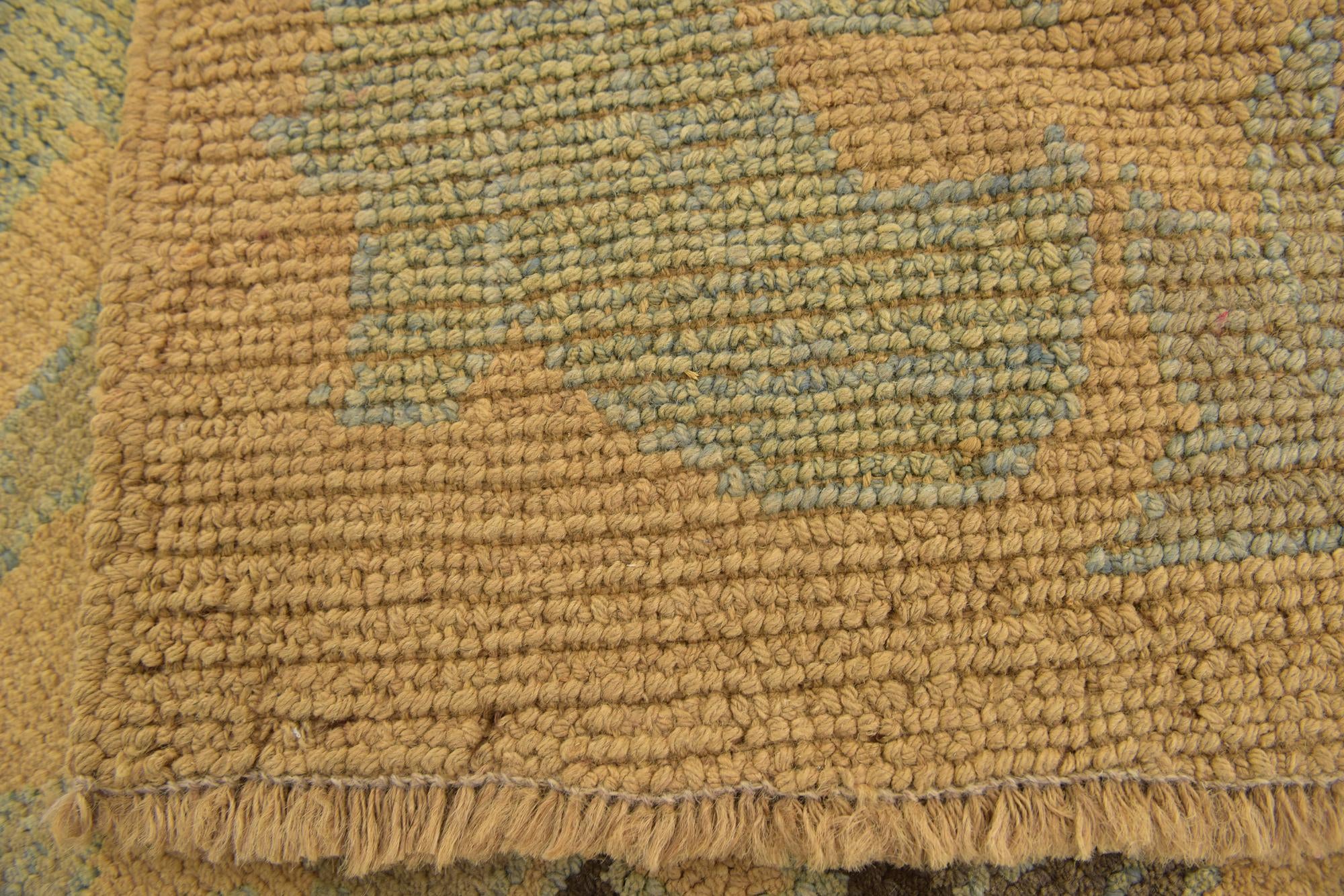 3' 8 x 4' 5 Hand Knotted Oushak Wool Square Rug