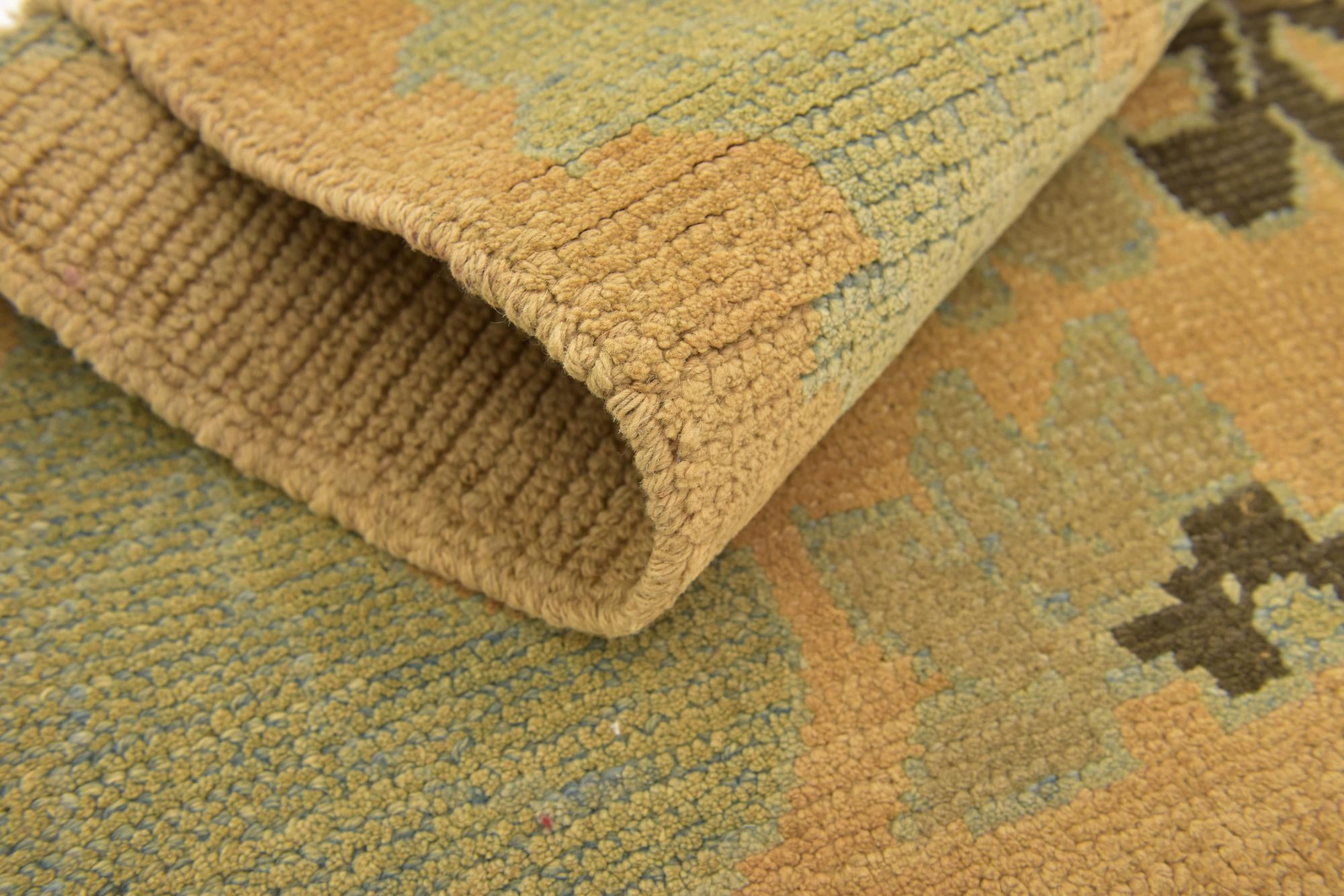 3' 8 x 4' 5 Hand Knotted Oushak Wool Square Rug