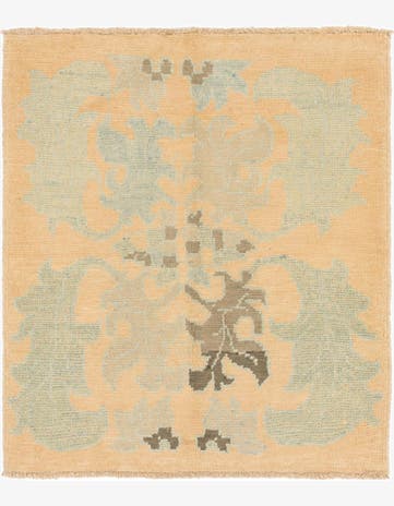 3' 8 x 4' 5 Hand Knotted Oushak Wool Square Rug