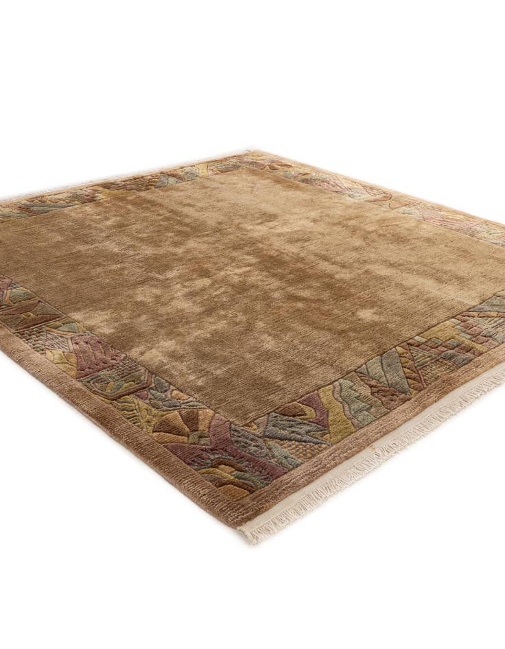 Detail image of 6' 7 x 6' 7 Hand Knotted Tibet Wool Square Rug