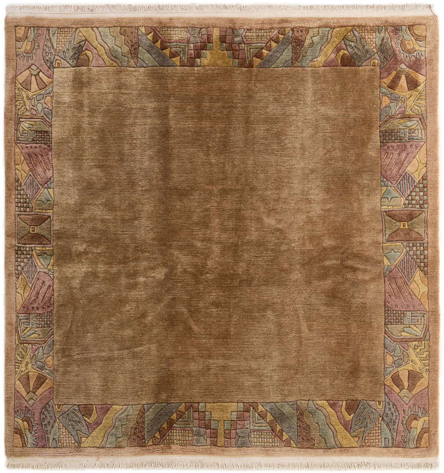 6' 7 x 6' 7 Hand Knotted Tibet Wool Square Rug
