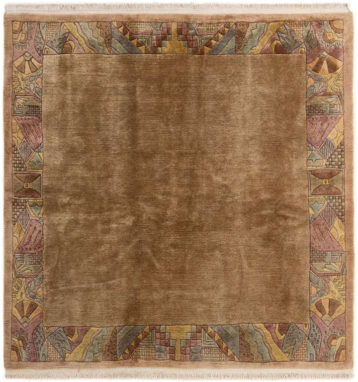 6' 7 x 6' 7 Hand Knotted Tibet Wool Square Rug