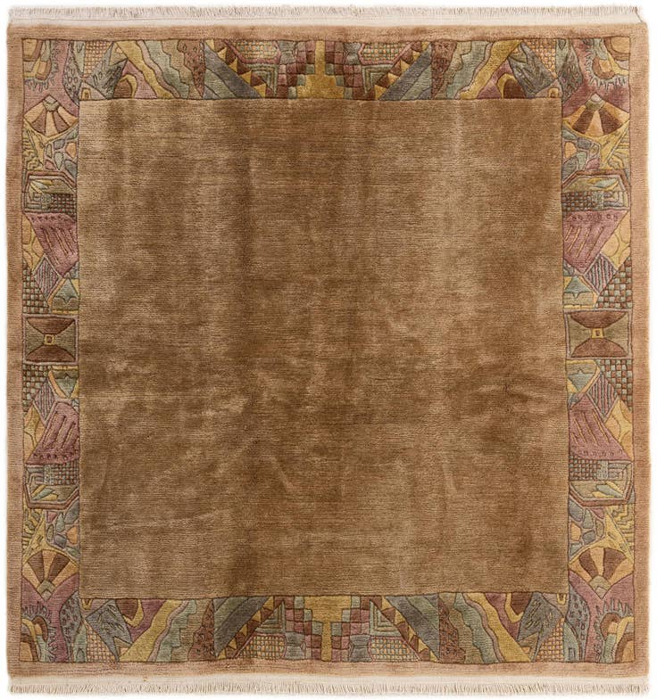 Detail image of 6' 7 x 6' 7 Hand Knotted Tibet Wool Square Rug