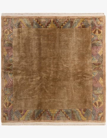 6' 7 x 6' 7 Hand Knotted Tibet Wool Square Rug