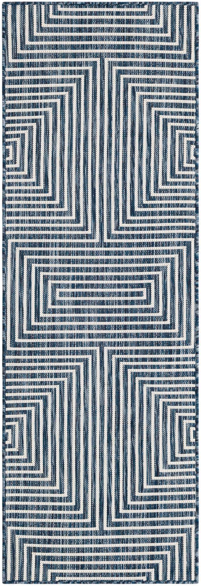 2' x 6' Gorse · Geometric Outdoor Rug, blue