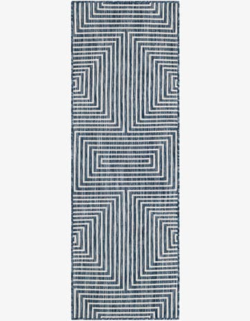 2' x 6' Gorse · Geometric Outdoor Rug, blue