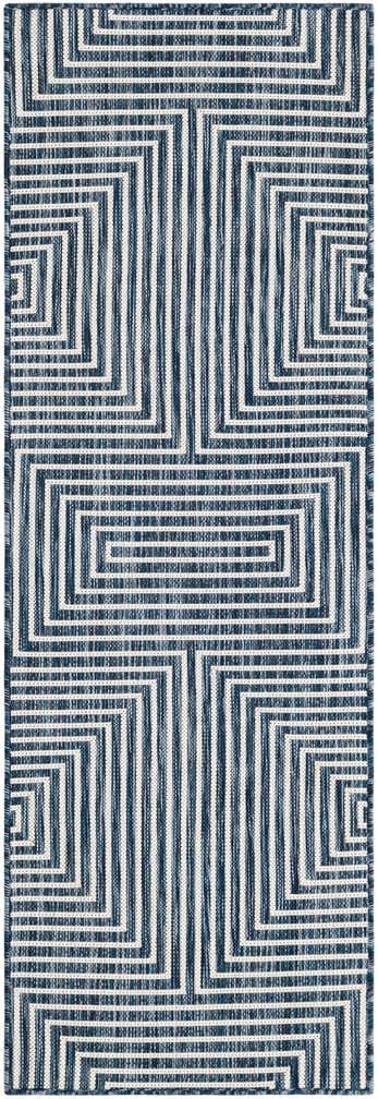 2' x 6' Gorse · Geometric Outdoor Rug, blue