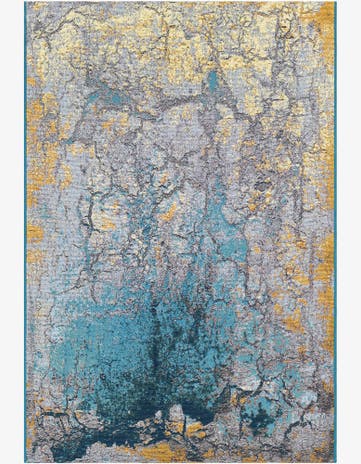 Gradient Blue Easy-Clean Modern Indoor / Outdoor Rug