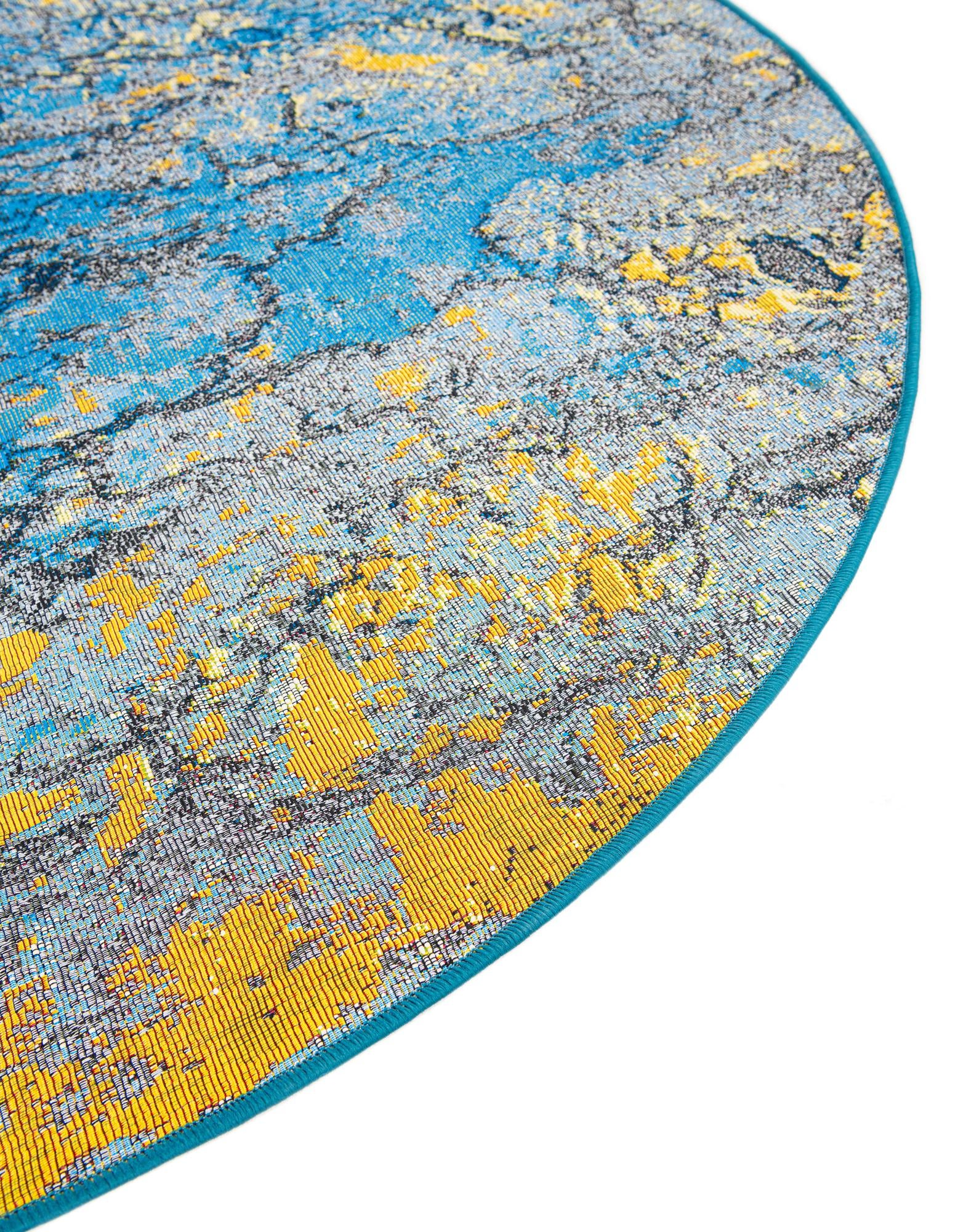 10' x 10' Easy-Clean Modern Indoor / Outdoor Round Rug