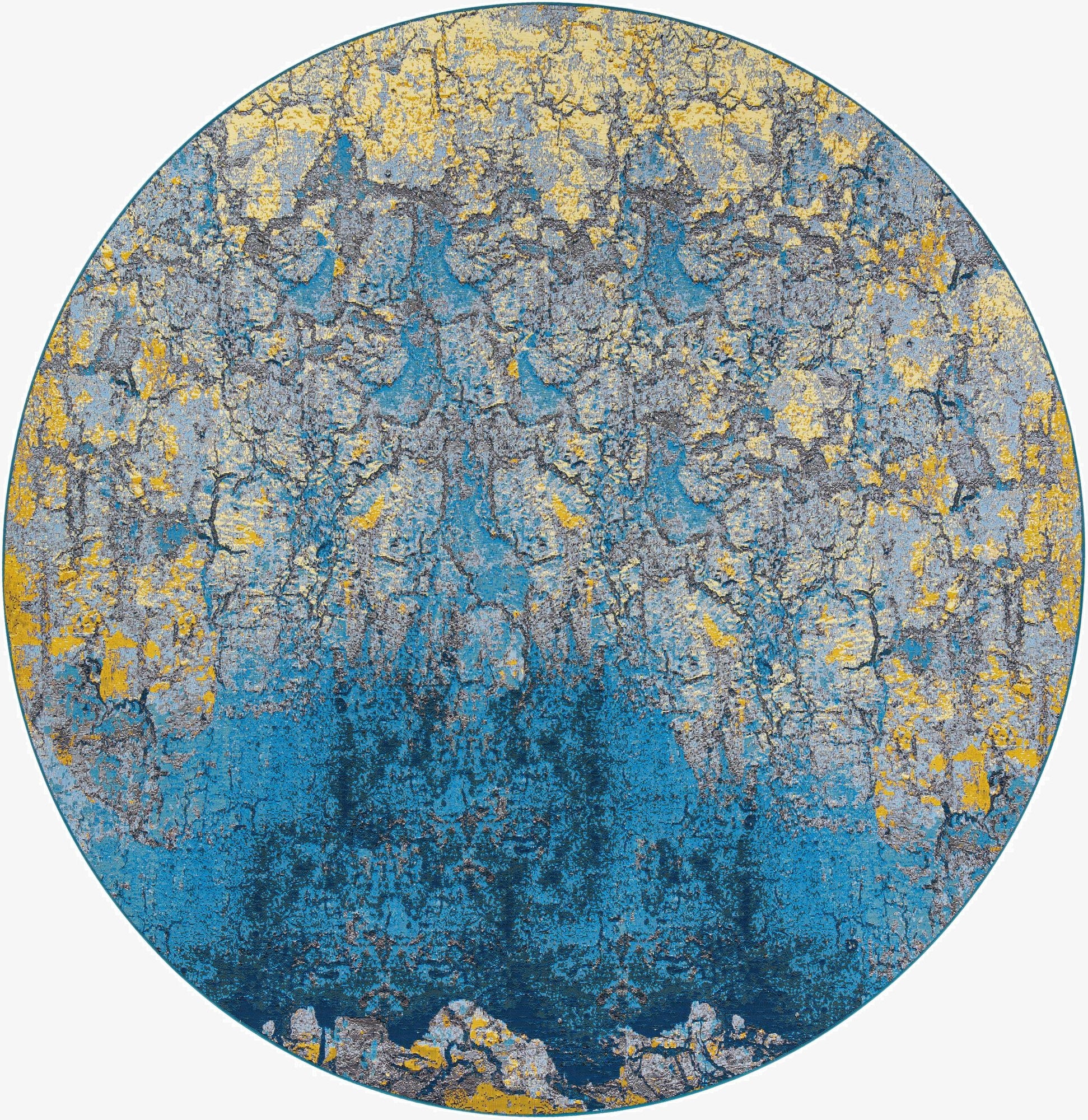 10' x 10'  Washable Modern Indoor / Outdoor Round Rug