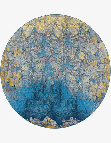 10' x 10' Easy-Clean Modern Indoor / Outdoor Round Rug