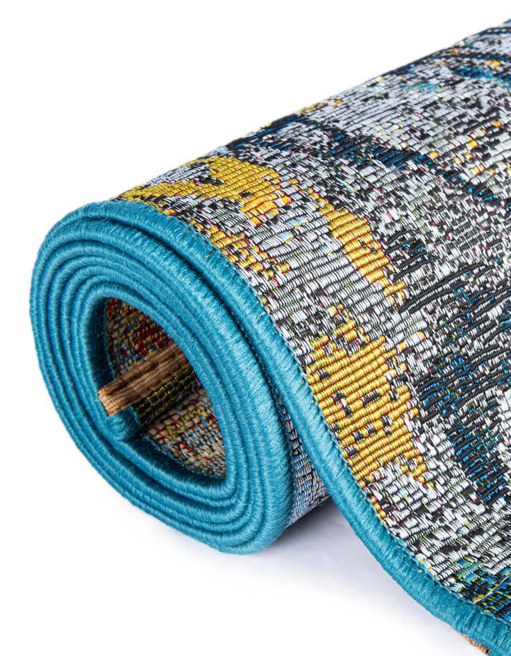 Detail image of 2' x 6'  Washable Modern Indoor / Outdoor Runner Rug