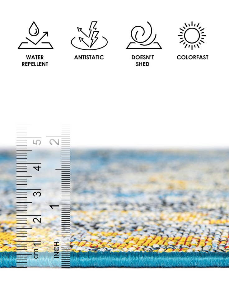 Detail image of 10' x 10'  Washable Modern Indoor / Outdoor Square Rug