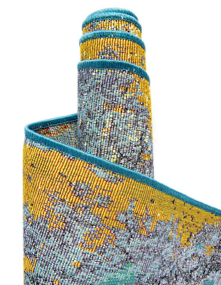 Detail image of 10' x 10'  Washable Modern Indoor / Outdoor Square Rug