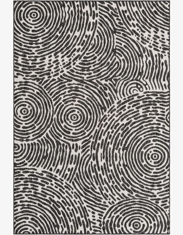 6' x 9' Grafton · Abstract swirl Outdoor Rug, black and white