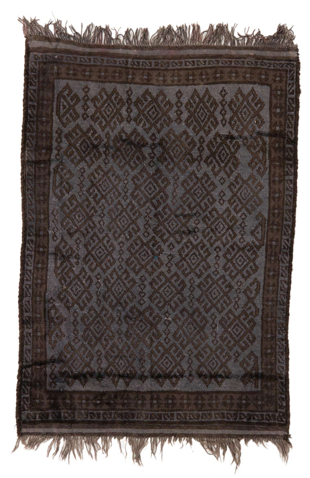 3' 4 x 4' 9 Hand Knotted Balouch Wool Rug