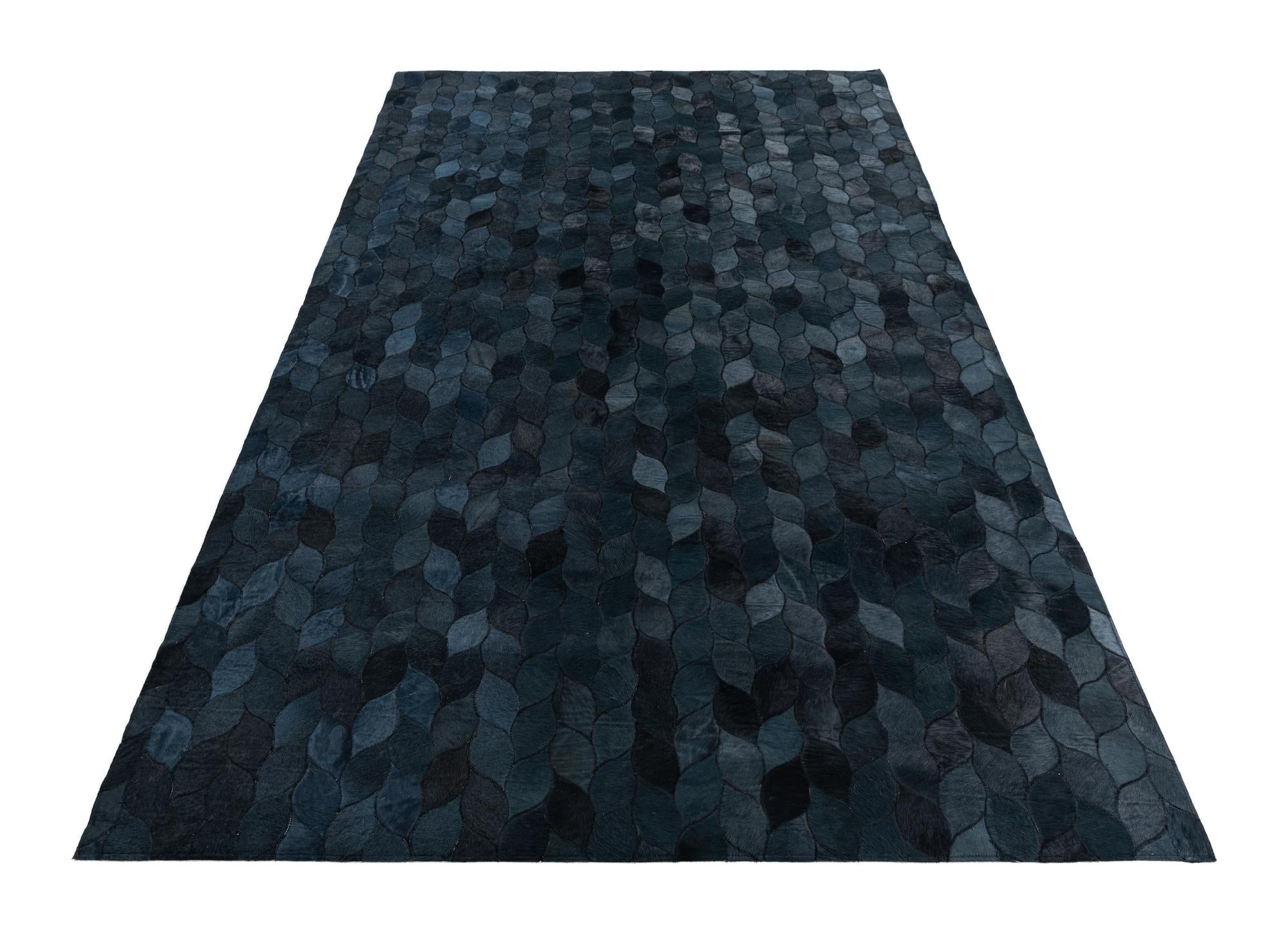 5' 1 x 8' Cowhide Leather Rug
