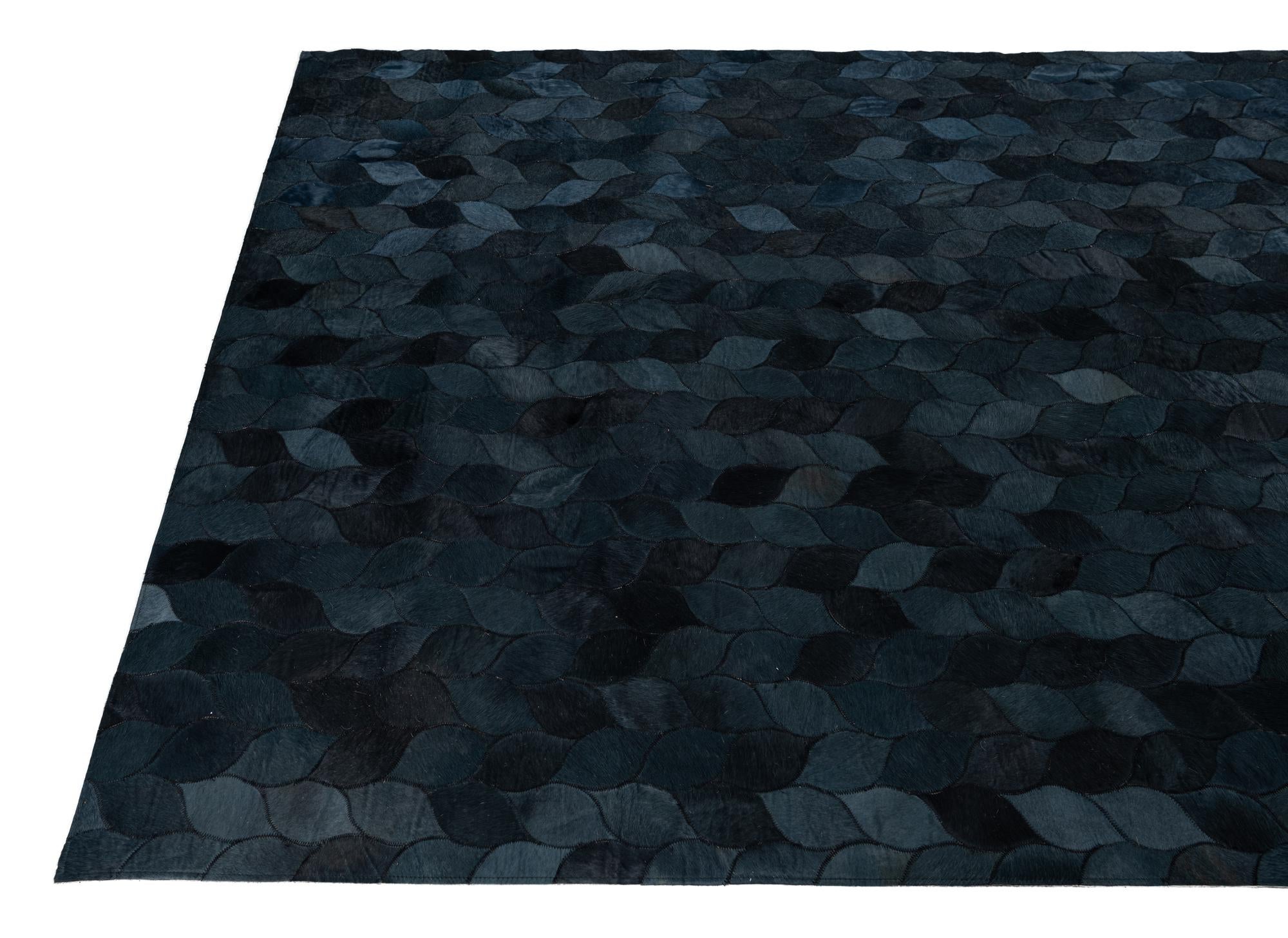 5' 1 x 8' Cowhide Leather Rug