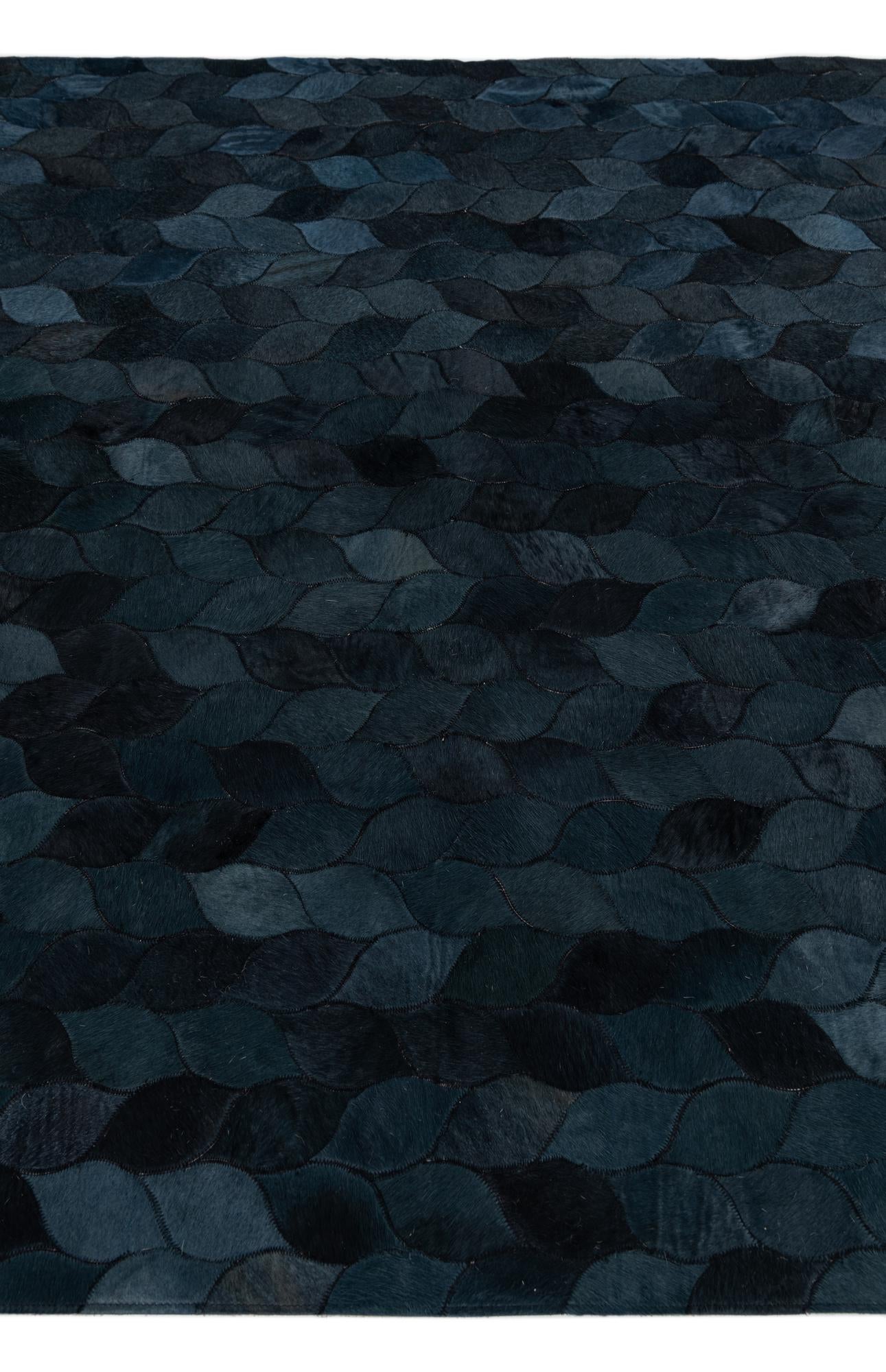 5' 1 x 8' Cowhide Leather Rug