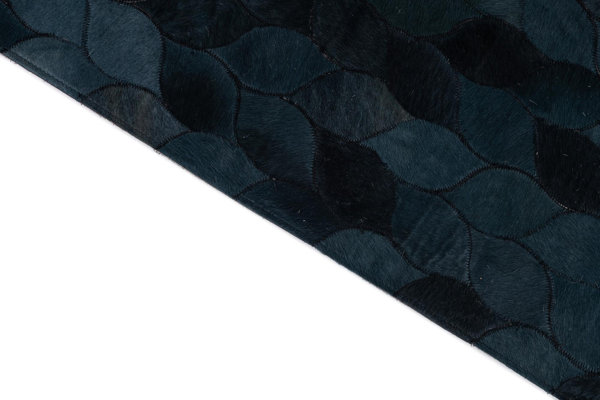 5' 1 x 8' Cowhide Leather Rug