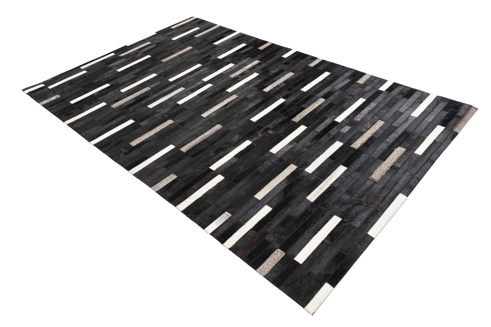 5' 1 x 8' Cowhide Leather Rug