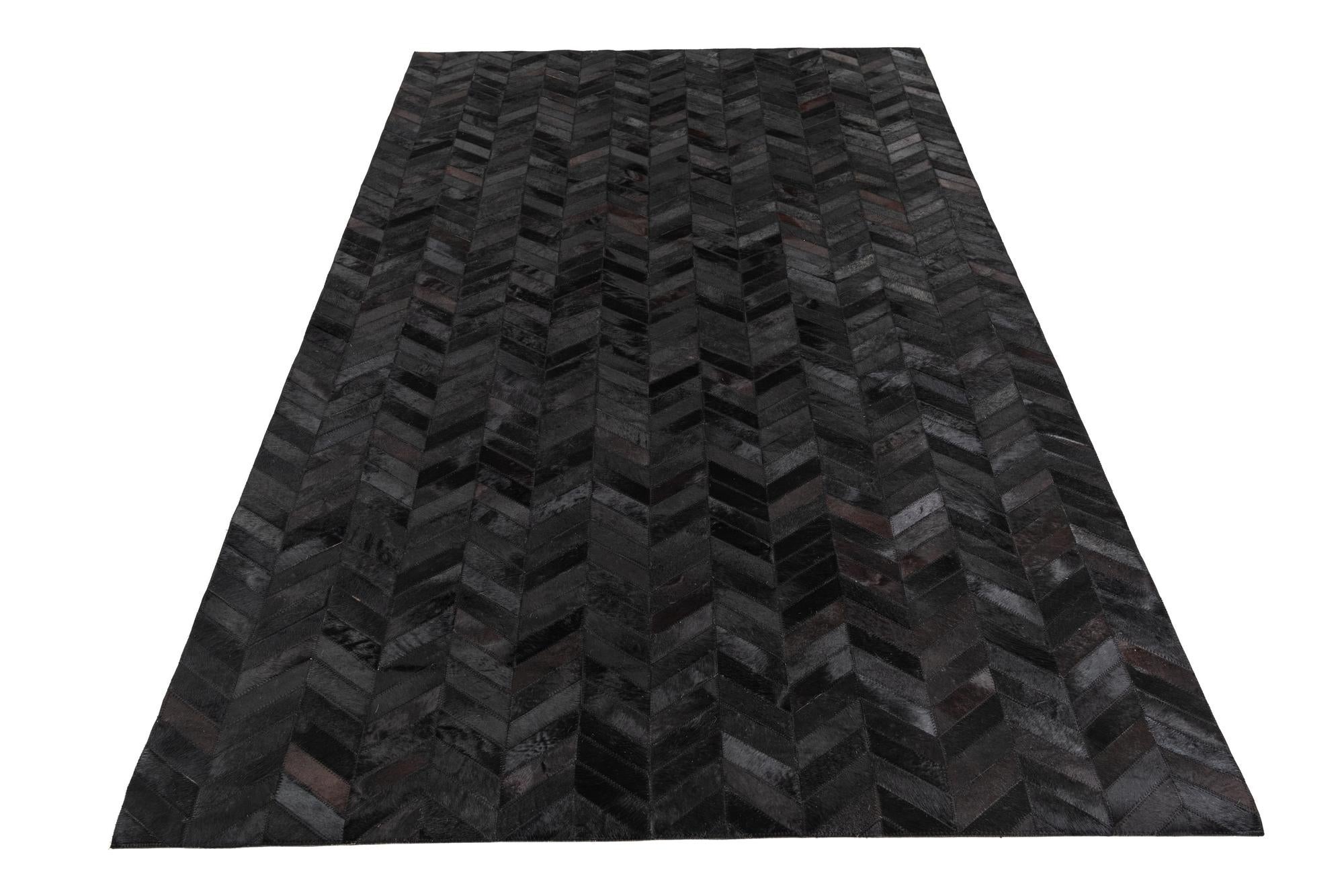 5' 1 x 8' Cowhide Leather Rug